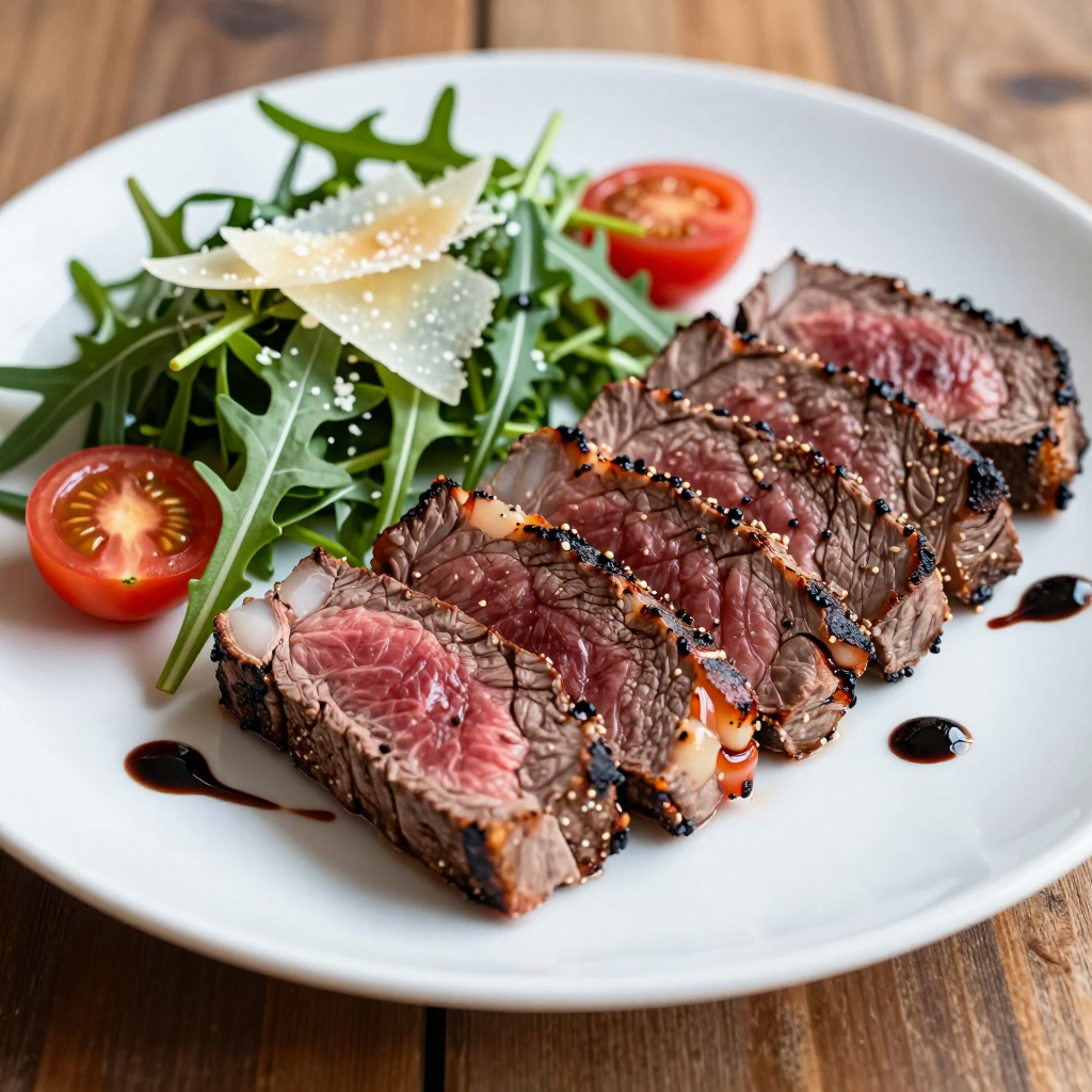 Secondo piatto di carne alla griglia con contorno